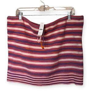 J. Crew Space-dyed Sweater Tube Top in Pink Stripes Size XXL New with Tags